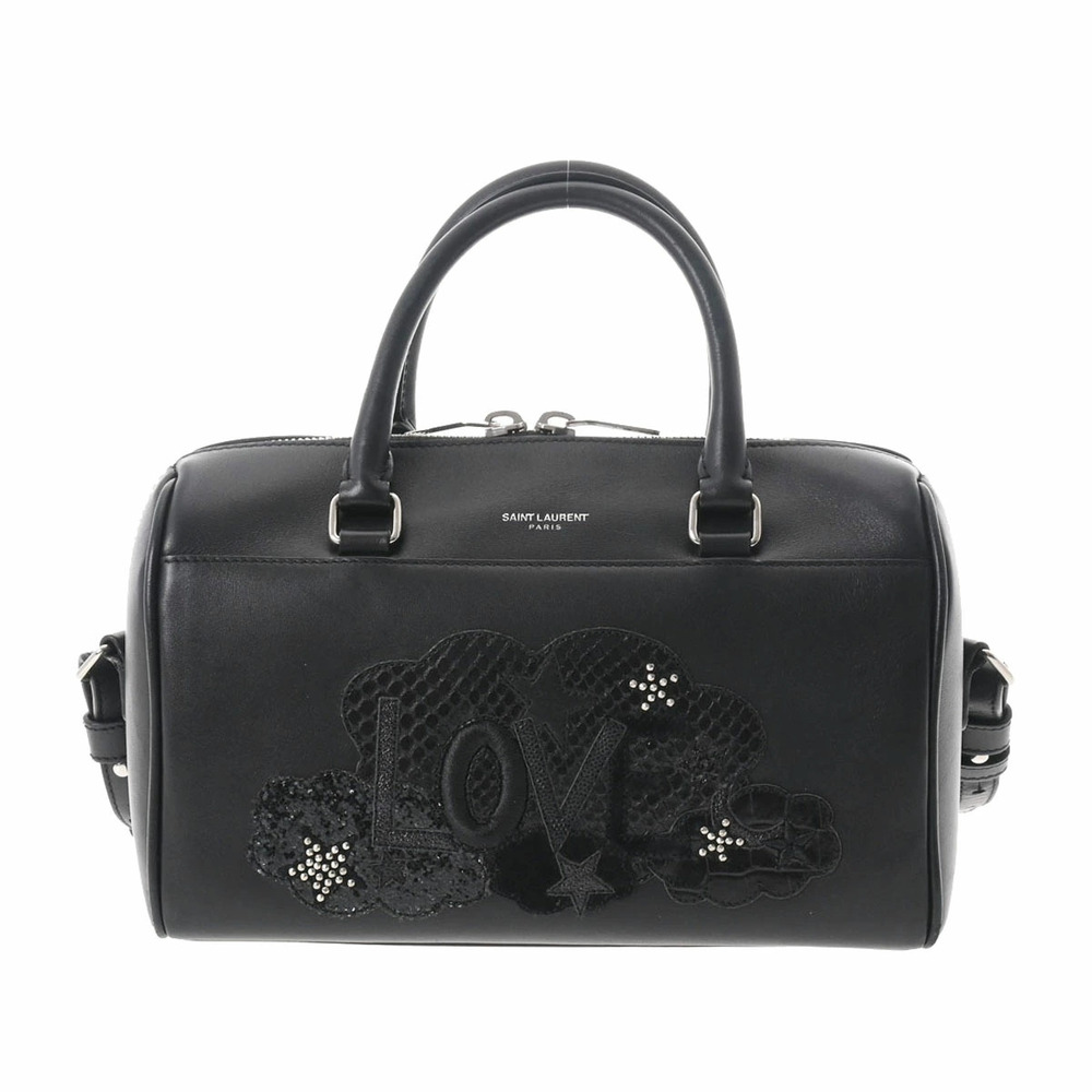 SAINT LAURENT Baby Duffle Black Leather Handbag